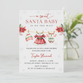 Niedliche Weihnachtscreme Einladung (Stehend Vorderseite)