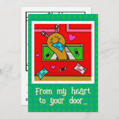 Niedliche Weihnachtscreme-Färbung Feiertagskarte (Vorne/Hinten)