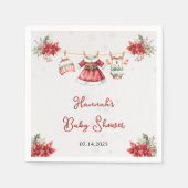 Niedliche Weihnachtscreme Serviette (Vorderseite)