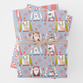 Niedliche Weihnachtscreme Umschlagpapier Set 3 Geschenkpapier Set (Beispiel)