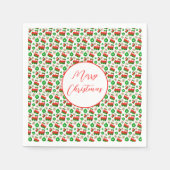 Niedliche Weihnachtsdekoration in Rot-Grün Serviette (Vorderseite)