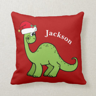 Niedliche Weihnachtsdinosaurier Custom Red Kids Kissen