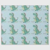 Niedliche Weihnachtsdinosaurier Lights Kids Wrappi Geschenkpapier (Flach)