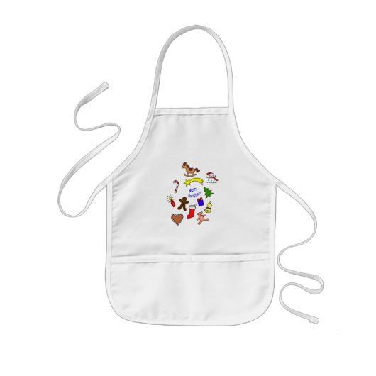 Niedliche Weihnachtsdoodles Kinderschürze (Vorne)
