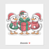 Niedliche Weihnachtsducks Cartoon Art-68105 Aufkleber (Blatt)