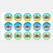 Niedliche Weihnachtsducks Cartoon Art-68105 Etiketten (Blatt)