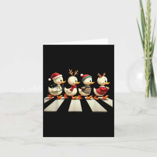 Niedliche Weihnachtsducks Parade Crosswalk Karte (Vorderseite)