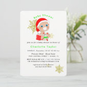 Niedliche Weihnachtsdusche einladen Einladung (Stehend Vorderseite)