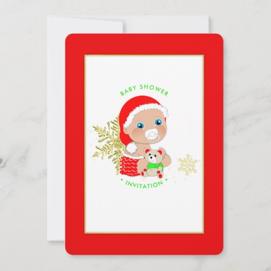 Niedliche Weihnachtsdusche einladen Einladung (Rückseite)