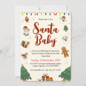 Niedliche Weihnachtsdusche Einladung (Vorderseite)