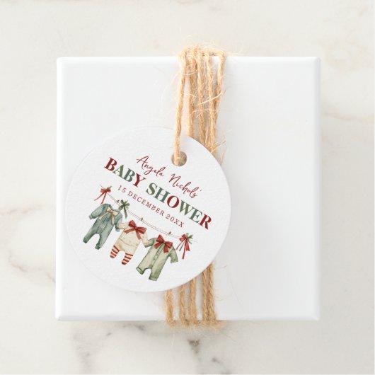 Niedliche Weihnachtsdusche im Wasserfarben Geschenkanhänger (Beispiel)