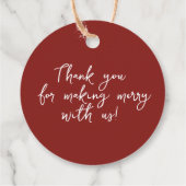 Niedliche Weihnachtsdusche im Wasserfarben Geschenkanhänger (Rückseite)