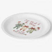 Niedliche Weihnachtsdusche im Wasserfarben Pappteller (Schrägansicht)