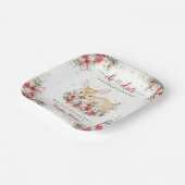 Niedliche Weihnachtsdusche Pappteller (Gewinkelt)