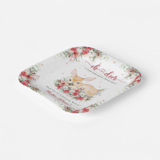 Niedliche Weihnachtsdusche Pappteller (Gewinkelt)