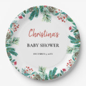 Niedliche Weihnachtsdusche Pappteller (Vorderseite)