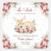 Niedliche Weihnachtsdusche Quadratischer Aufkleber (Vorderseite)