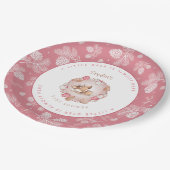 Niedliche Weihnachtsdusche Rosa Hirschmädchen Pappteller (Schrägansicht)