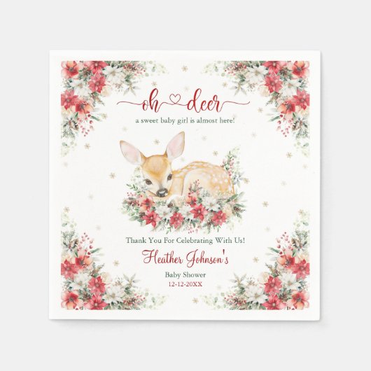 Niedliche Weihnachtsdusche Serviette (Vorderseite)