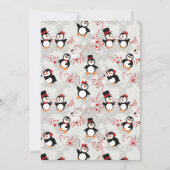 Niedliche Weihnachtsdusche Tuxedo Pinguin Kinderdu Einladung (Rückseite)