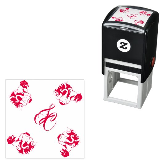 Niedliche Weihnachtselementare mit Monogramm Weihn Permastempel (Beispiel)