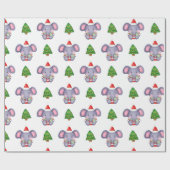 Niedliche Weihnachtselementare und Weihnachtsbaume Geschenkpapier (Flach)