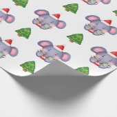 Niedliche Weihnachtselementare und Weihnachtsbaume Geschenkpapier (Ecke)