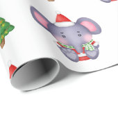 Niedliche Weihnachtselementare und Weihnachtsbaume Geschenkpapier (Rolleneckpunkt)
