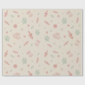 Niedliche Weihnachtselemente Geschenkpapier (Flach)