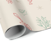 Niedliche Weihnachtselemente Geschenkpapier (Rolleneckpunkt)