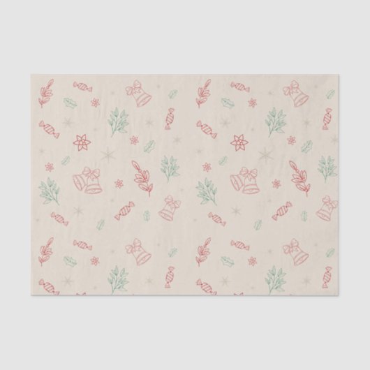 Niedliche Weihnachtselemente Seidenpapier (Vorderseite)