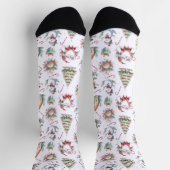 Niedliche Weihnachtselemente Socken (Oben)