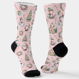 Niedliche Weihnachtselemente Socken
