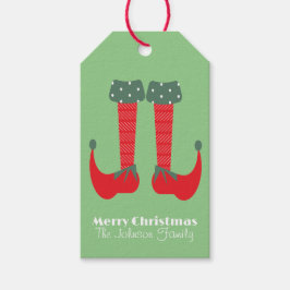 Niedliche Weihnachtself Feet Familiengeschenke Tag Geschenkanhänger