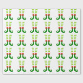 Niedliche Weihnachtself-Füße Geschenkpapier (Flach)