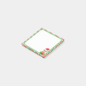 Niedliche Weihnachtself & Grüne, Rote und Weiße Ra Post-it Klebezettel (angewinkelt)