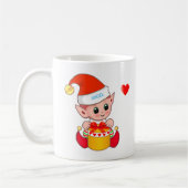 Niedliche Weihnachtself & Herz Kaffeetasse (Links)