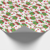 Niedliche Weihnachtself Kinder Geschenkpapier (Ecke)