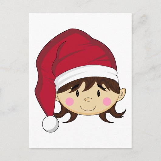 Niedliche Weihnachtself Postkarte (Vorderseite)