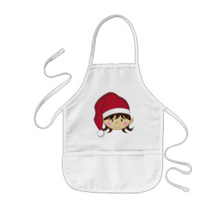 Niedliche Weihnachtself-Schürze Kinderschürze