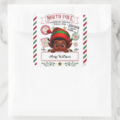 Niedliche Weihnachtself Sonderlieferung ab Weihnac Quadratischer Aufkleber (Tasche)