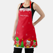 Niedliche Weihnachtself-Squad & Schneeflocken Schürze (InSitu)