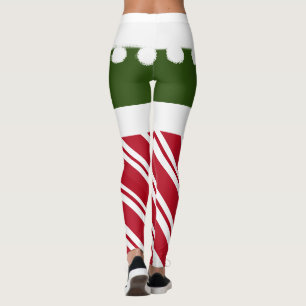 Niedliche Weihnachtself Süßkartoffeln Weiße Fur Leggings