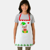 Niedliche Weihnachtself- und Holly-Beerenblattdeko Schürze (Insitu)