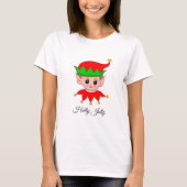 Niedliche Weihnachtself und Jingle Bells T-Shirt (Vorderseite)