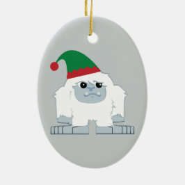Niedliche Weihnachtself Yeti Keramikornament
