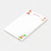 Niedliche Weihnachtselfen auf Weiß Post-it Klebezettel (angewinkelt)