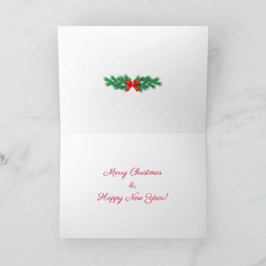 Niedliche Weihnachtselfen & Goldene Sterne Karte (Innenseite)