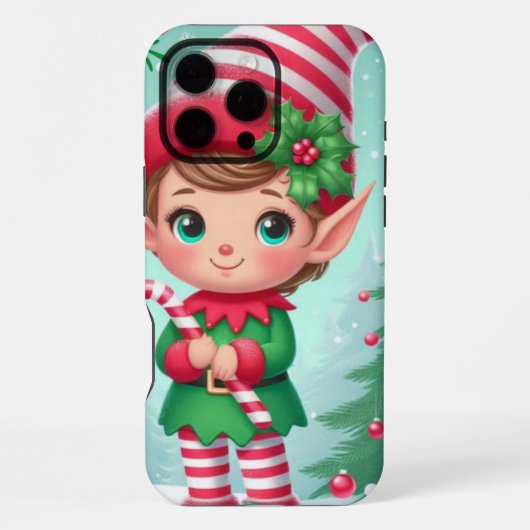 Niedliche Weihnachtselfen iPhone Hülle (Rückseite)