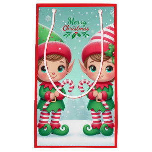 Niedliche Weihnachtselfen Kleine Geschenktüte